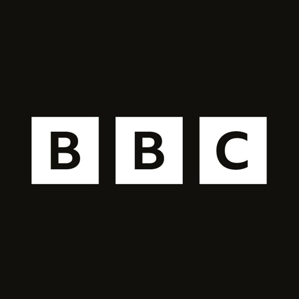 The BBC logo featuring the letters "B B C" in bold black font on three white squares against a black background.