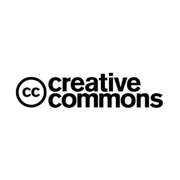 The black and white Creative Commons logo features the letters "cc" inside a circle, followed by the words "creative commons" in lowercase letters.